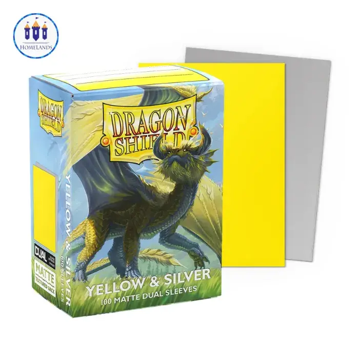 DRAGON SHIELD 100 MATTE DUAL SLEEVES - YELLOW & SILVER