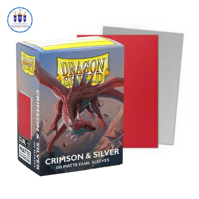 DRAGON SHIELD 100 MATTE DUAL SLEEVES - CRIMSON & SILVER